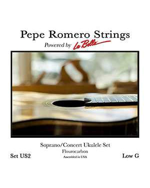 Pepe Romero, Pepe Romero Strings US2 Soprano/Concert Ukulele Set, Low G