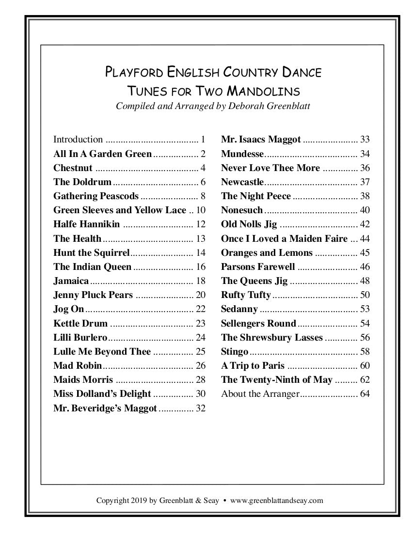 Other, Playford English Country Dance Tunes for Two Mandolins